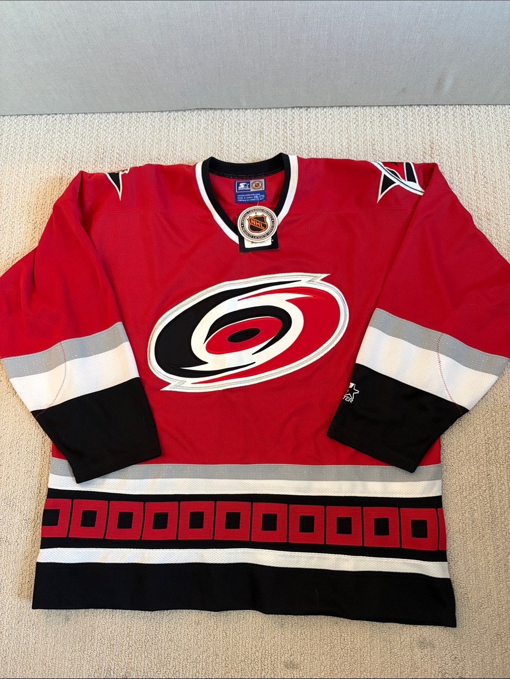 NWT Deadstock Vintage Starter XXL NHL Carolina Hurricanes Jersey Korea READ DESC